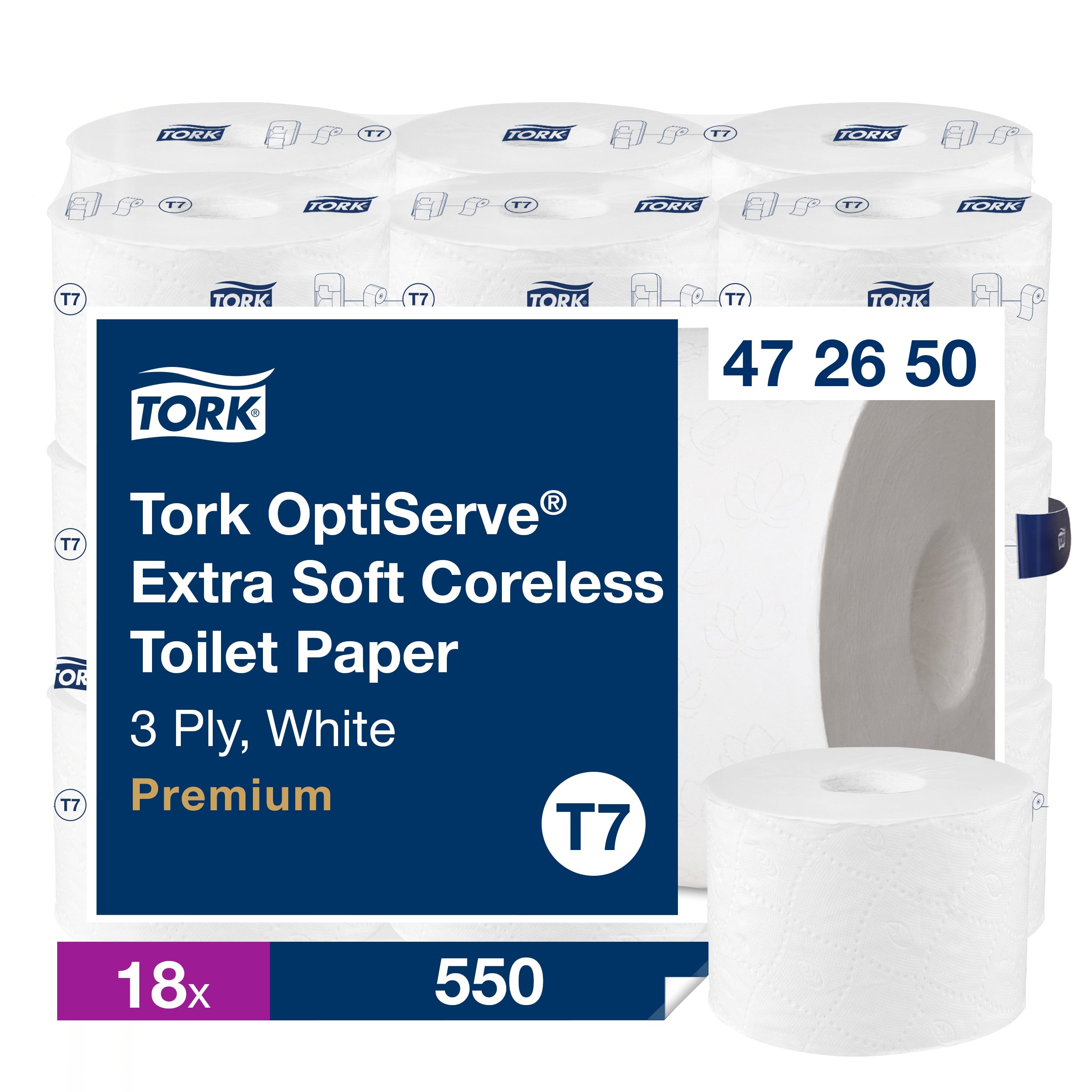 Tork OptiServe Premium Coreless Toilet Paper - 3 Ply - Pack of 18 ...