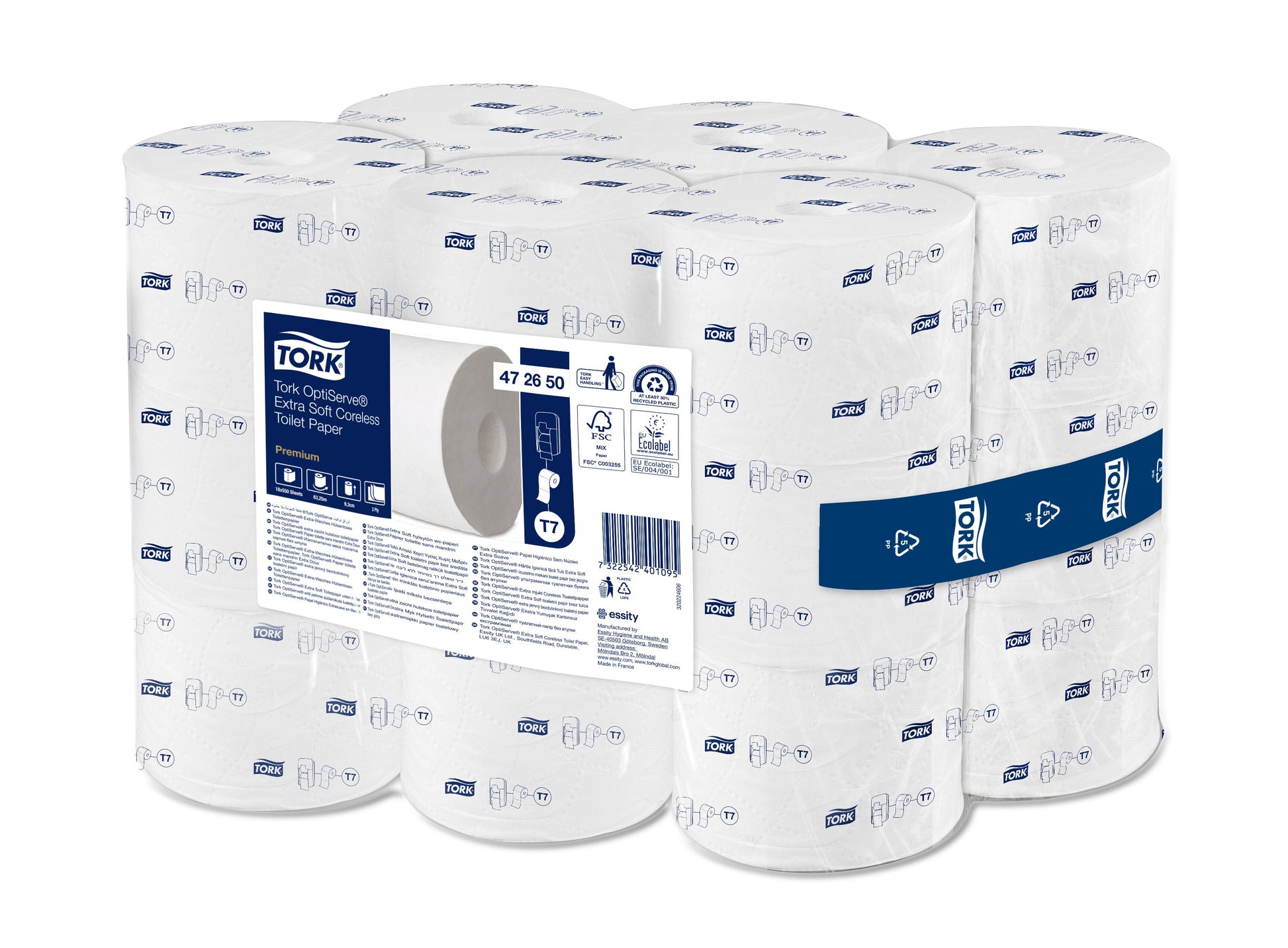 Tork OptiServe Premium Coreless Toilet Paper - 3 Ply - Pack of 18 - 