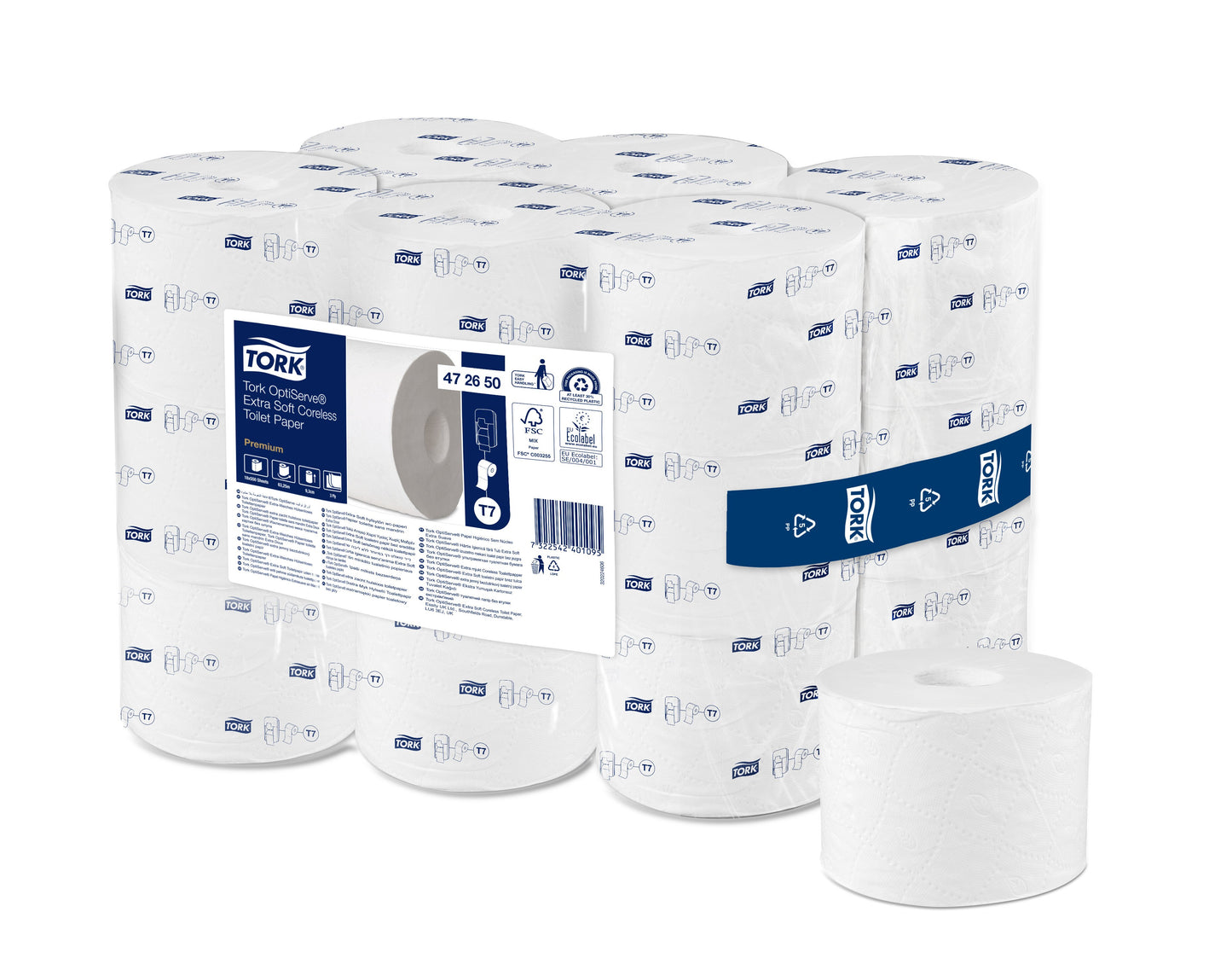 Tork OptiServe Premium Coreless Toilet Paper - 3 Ply - Pack of 18 - 