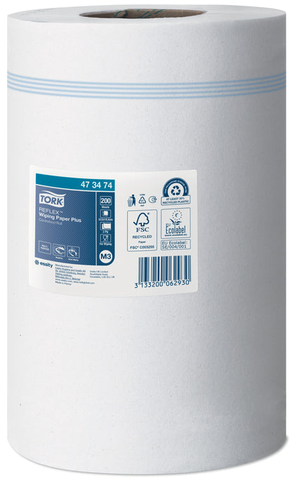 Tork Reflex Centrefeed Roll White 2ply - Case of 9 Rolls - 19.4cm x 67m - 