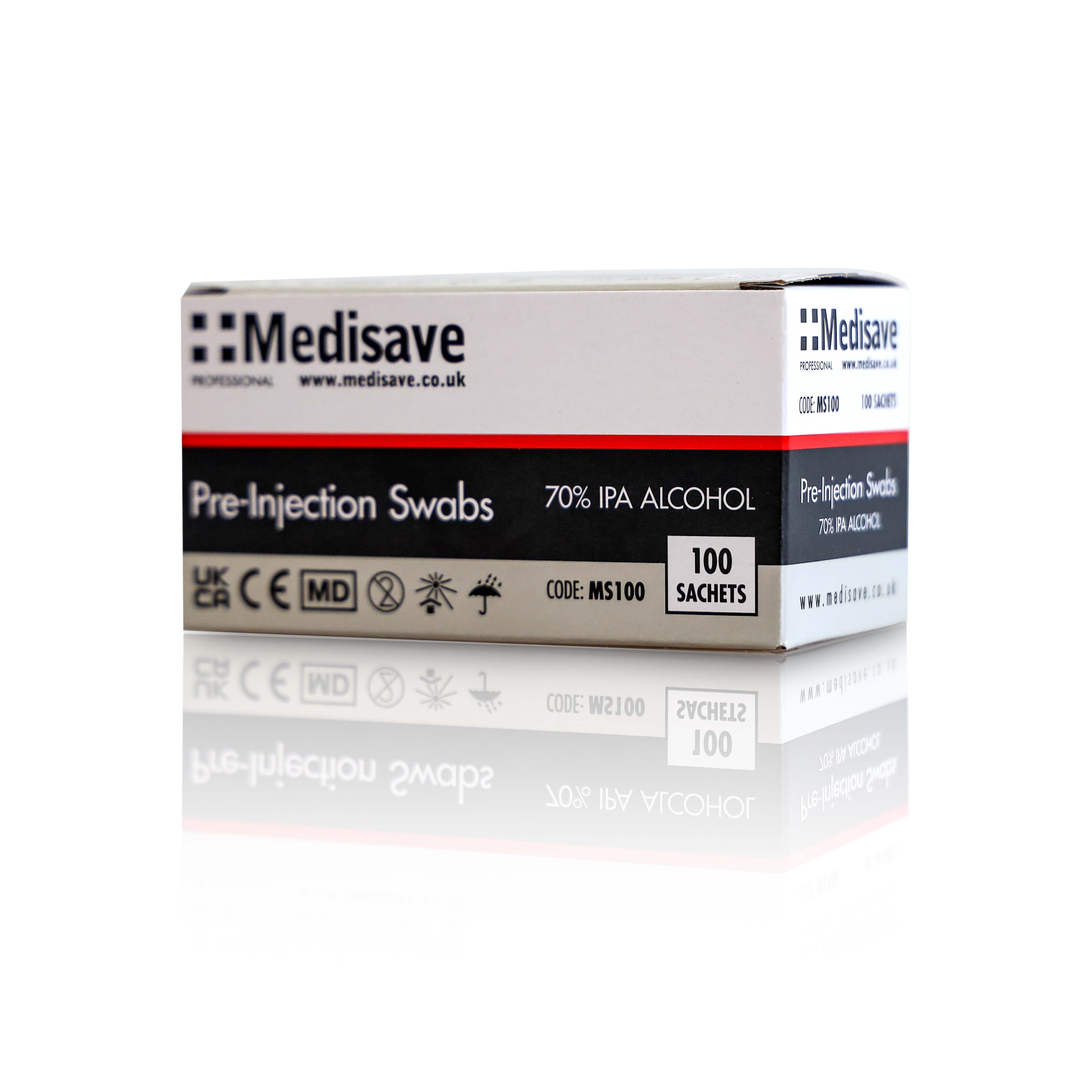 Medisave Professional 70% Alcohol IPA Pre-Injection Swabs x 100 ...