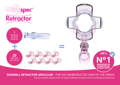 Speculum Ultraspec Medium - (Sterile) - Pack of 20 – Includes FREE Sidewall Retractor!