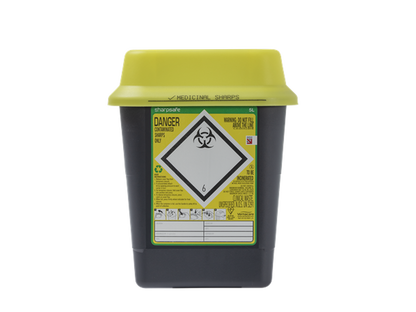 Sharpsafe® 5L Recycled Container with Yellow Lid