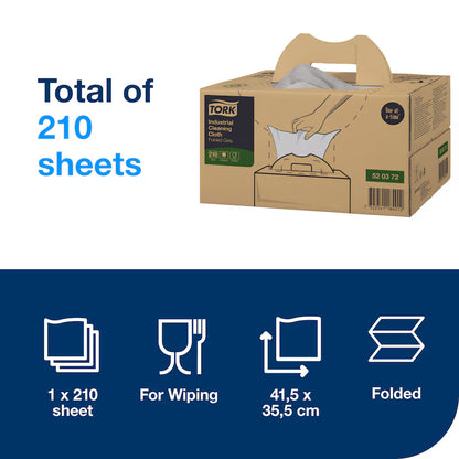 Tork Industrial Cleaning Cloth Grey W7 - 210 sheets