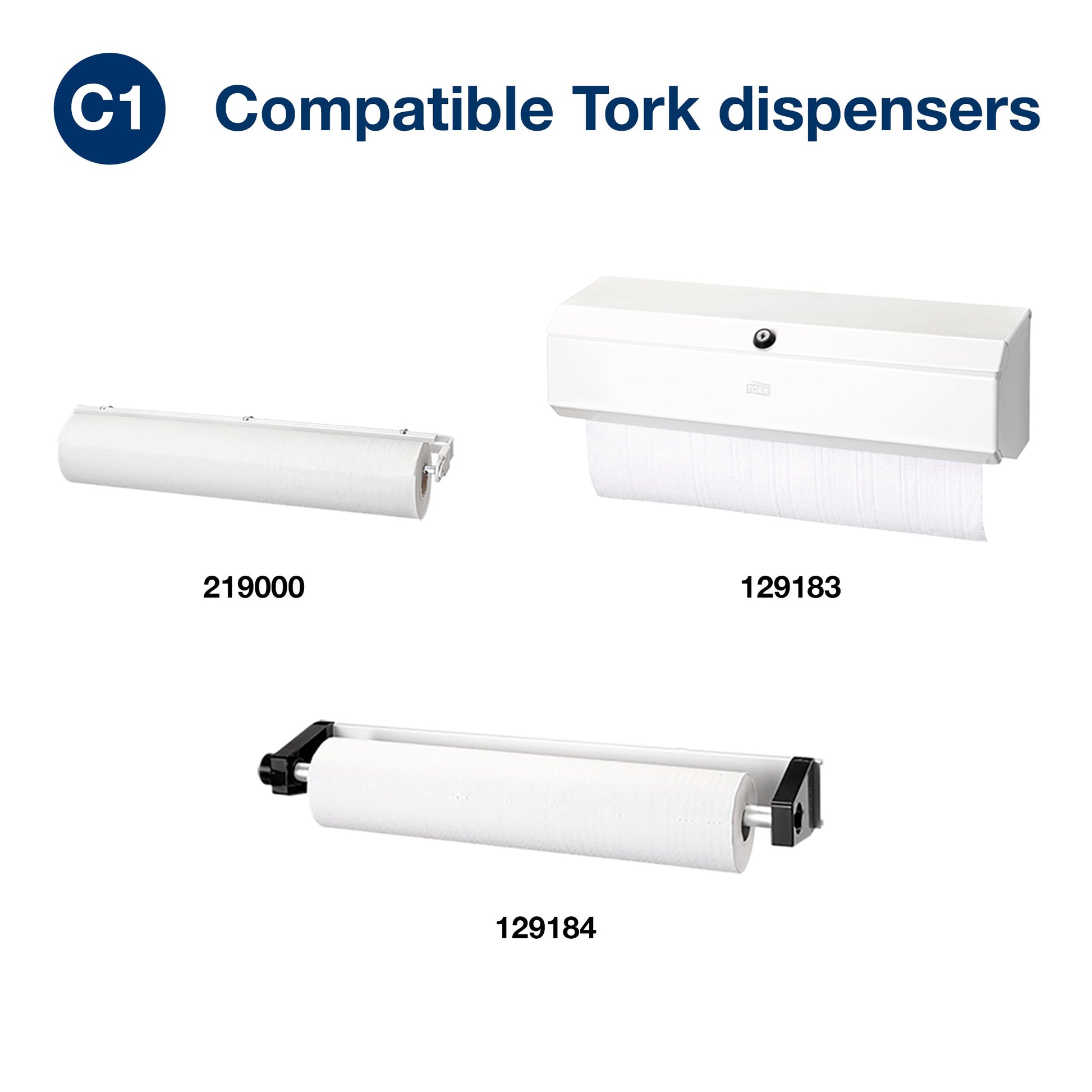 Tork Perforated Couch Roll White C1, Advanced, 2-ply, 9 x 54.5m, 150250 - 