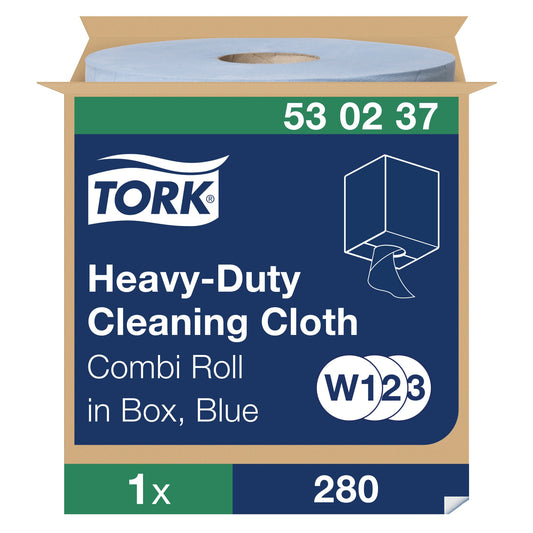 Tork Heavy Duty Cleaning Cloth Blue W1/2/3 (1 x 1). - Tork