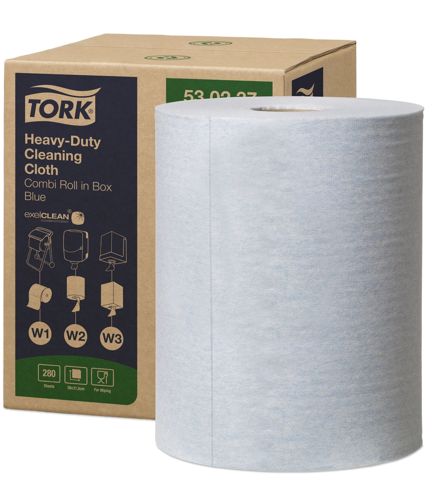 Tork Heavy Duty Cleaning Cloth Blue W1/2/3 (1 x 1). - 