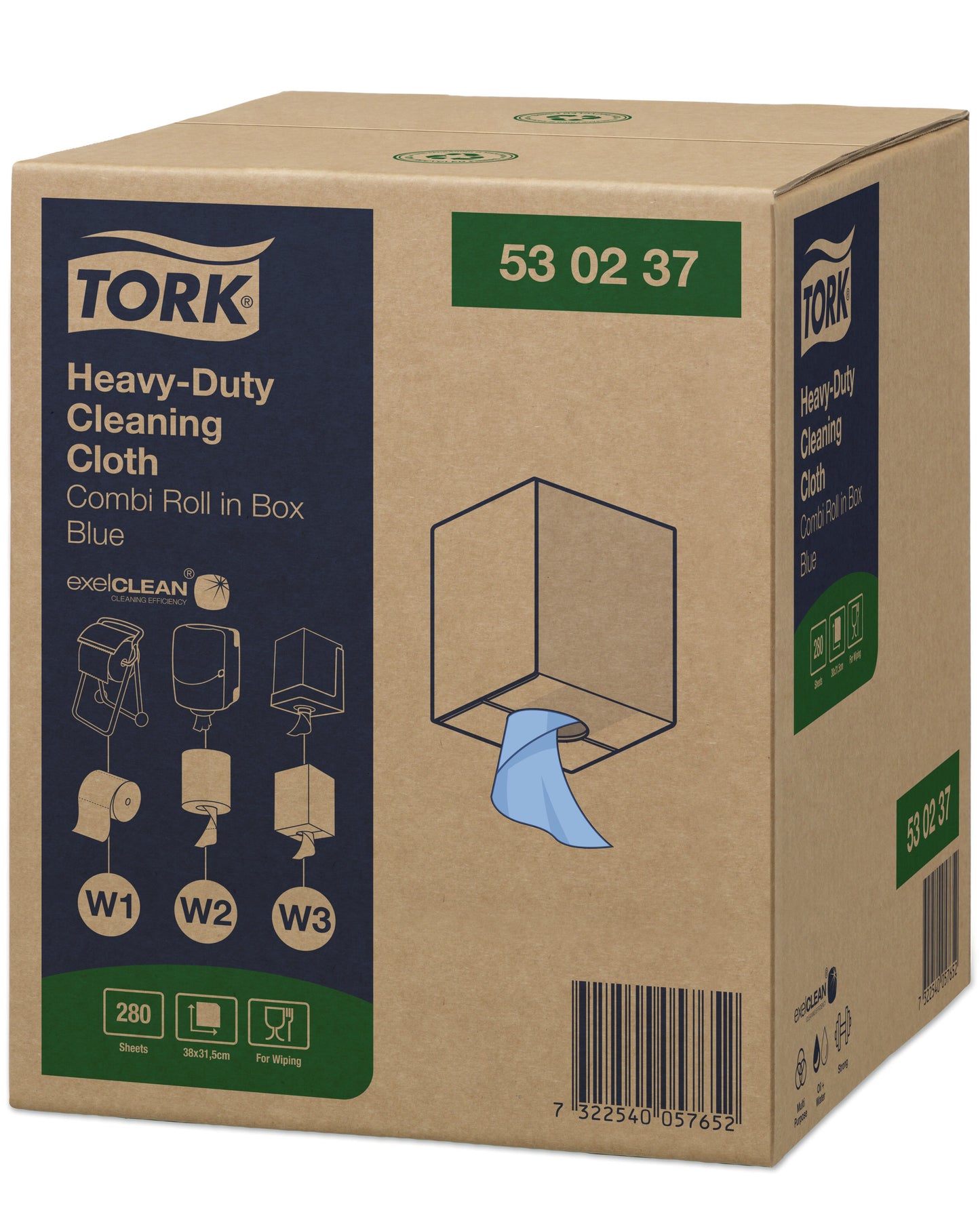 Tork Heavy Duty Cleaning Cloth Blue W1/2/3 (1 x 1). - 