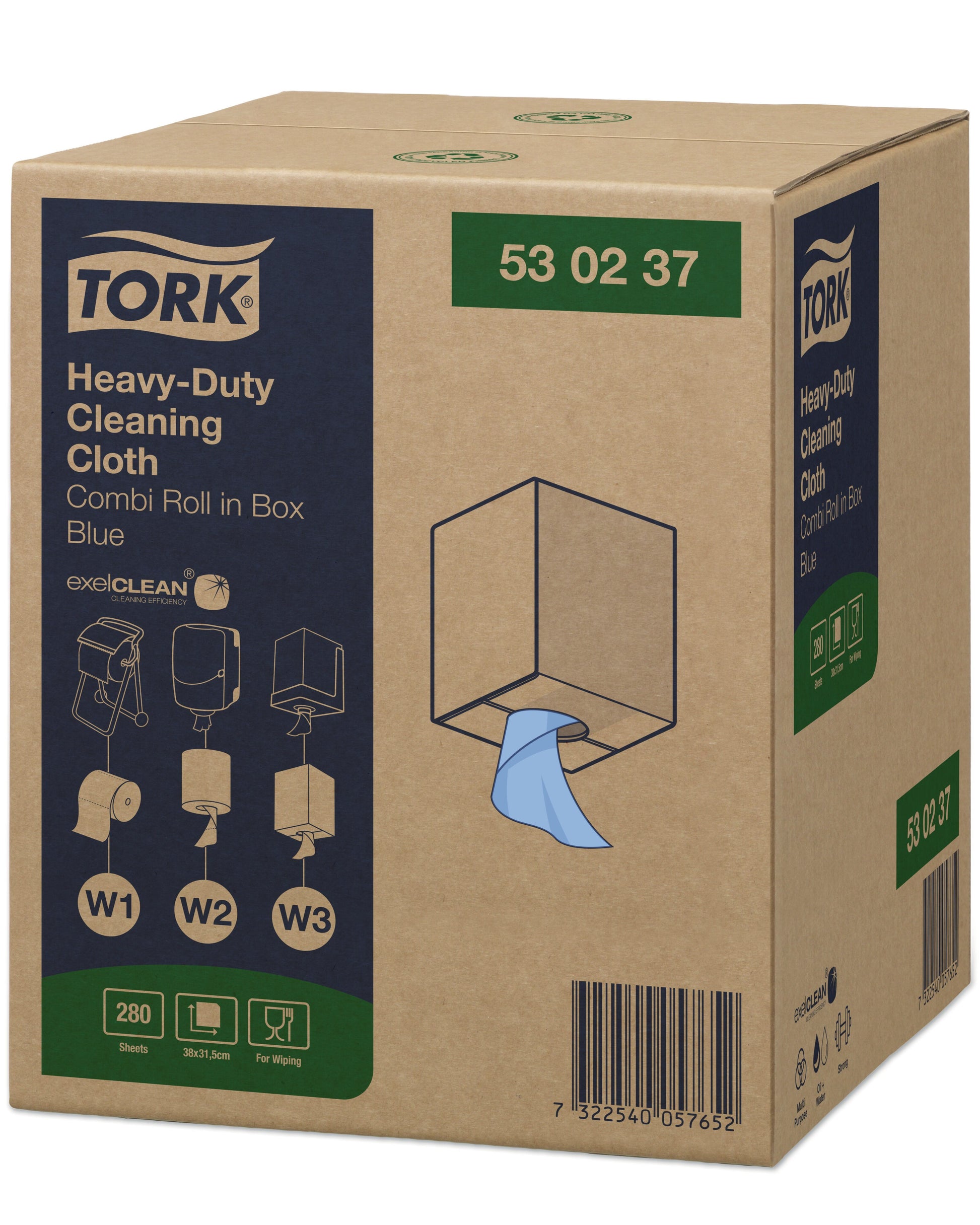 Tork Heavy Duty Cleaning Cloth Blue W1/2/3 (1 x 1). - 