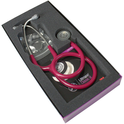 Littmann Classic III Monitoring Stethoscope: Raspberry 5648 - Over Engraved - Littmann Stethoscopes
