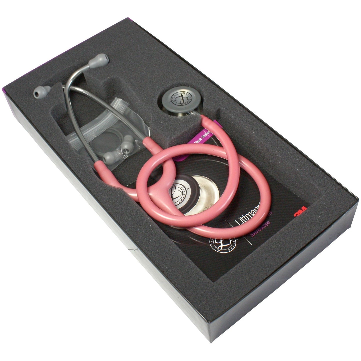 Littmann Classic III Monitoring Stethoscope: Pearl Pink 5633 - Over Engraved - Littmann Stethoscopes