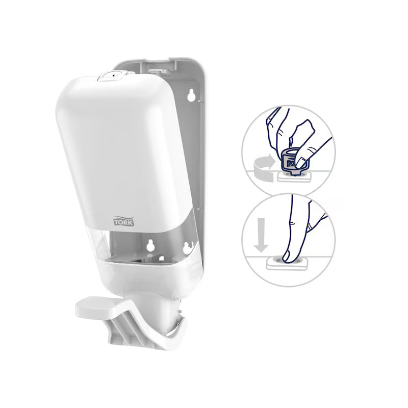 Tork Soap and Sanitiser Dispenser with Arm-Lever White S4 - 