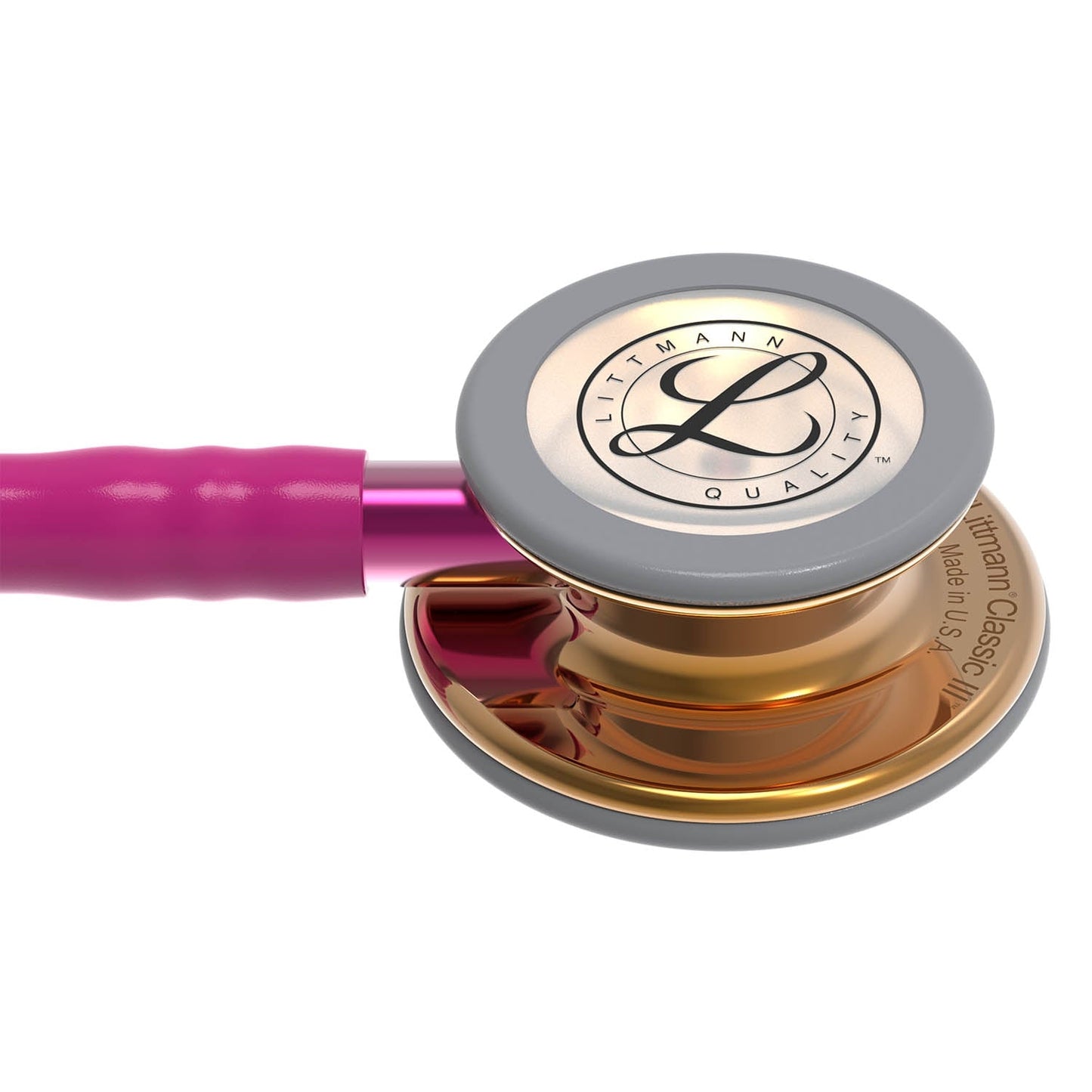 Littmann Classic III Monitoring Stethoscope: High Polish Copper & Raspberry - 5647 - Over Engraved - Littmann Stethoscopes