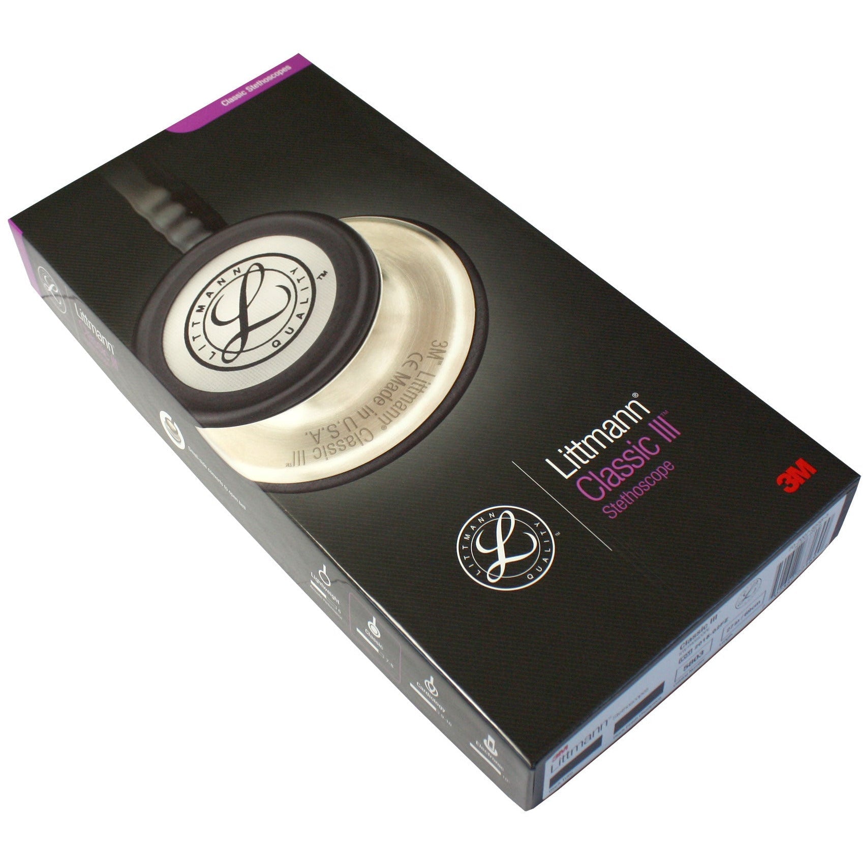 Littmann Classic III Monitoring Stethoscope: All Black 5803 - Over Engraved - Littmann Stethoscopes