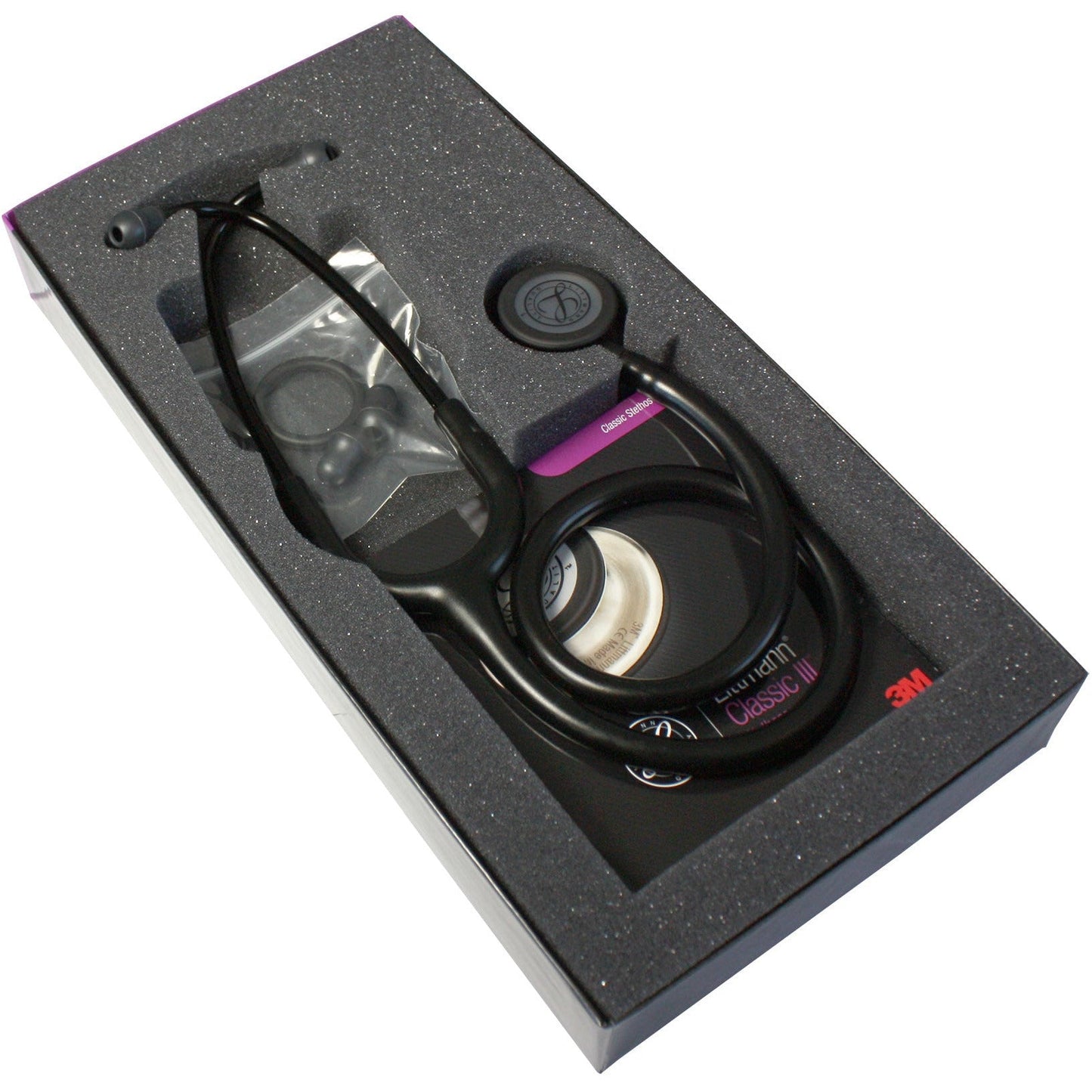 Littmann Classic III Monitoring Stethoscope: All Black 5803 - Over Engraved - Littmann Stethoscopes
