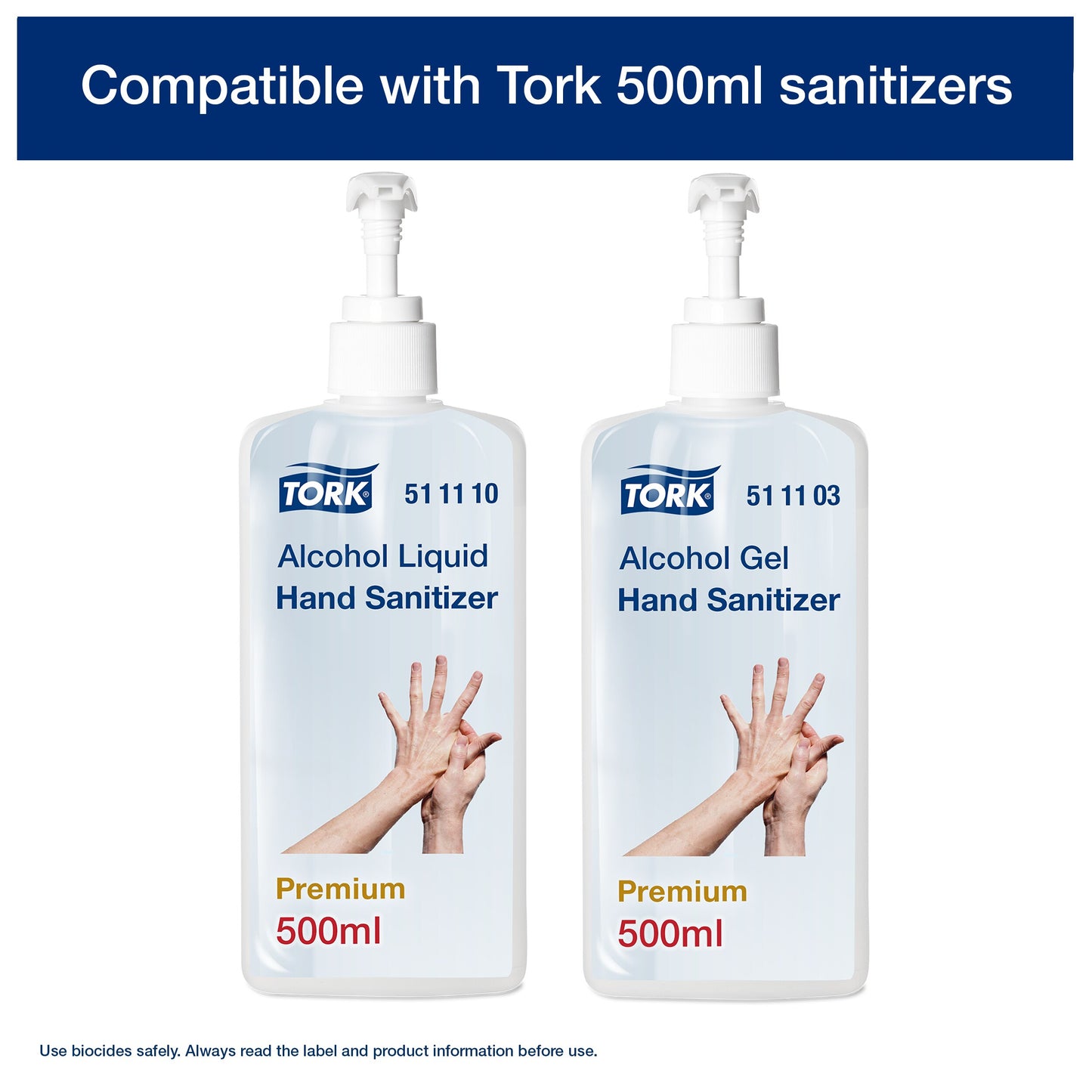 Tork Bed Bracket for 500ml Hand Sanitiser Gel Stainless Steel, Flexible Fitting, 511050 (x20) - 