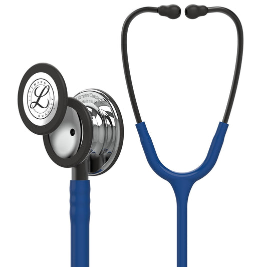 Littmann Classic III Monitoring Stethoscope: Mirror & Navy Blue 5863 - Over Engraved - Littmann Stethoscopes