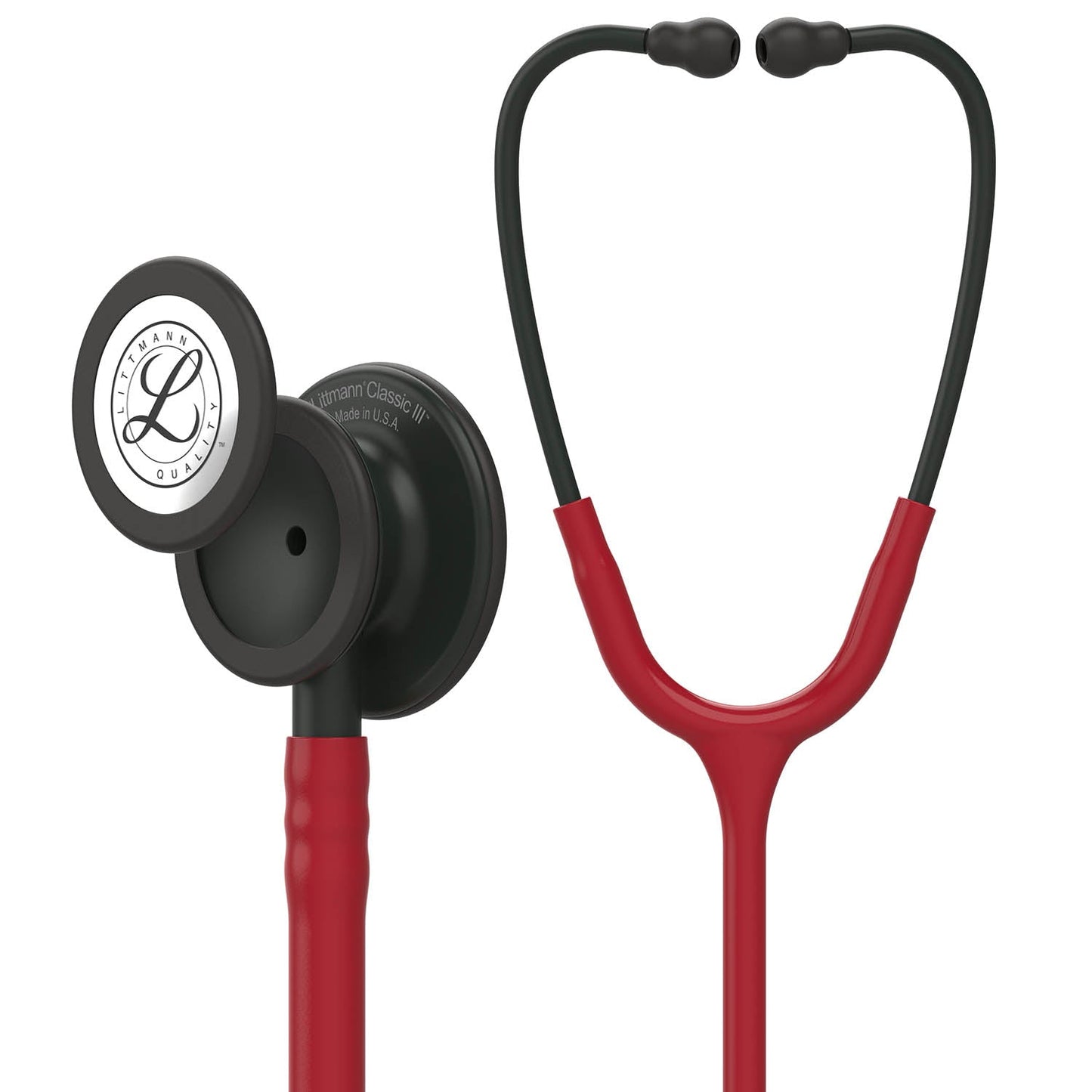 Littmann Classic III Monitoring Stethoscope: Burgundy - Black Finish 5868 - Over Engraved - Littmann Stethoscopes