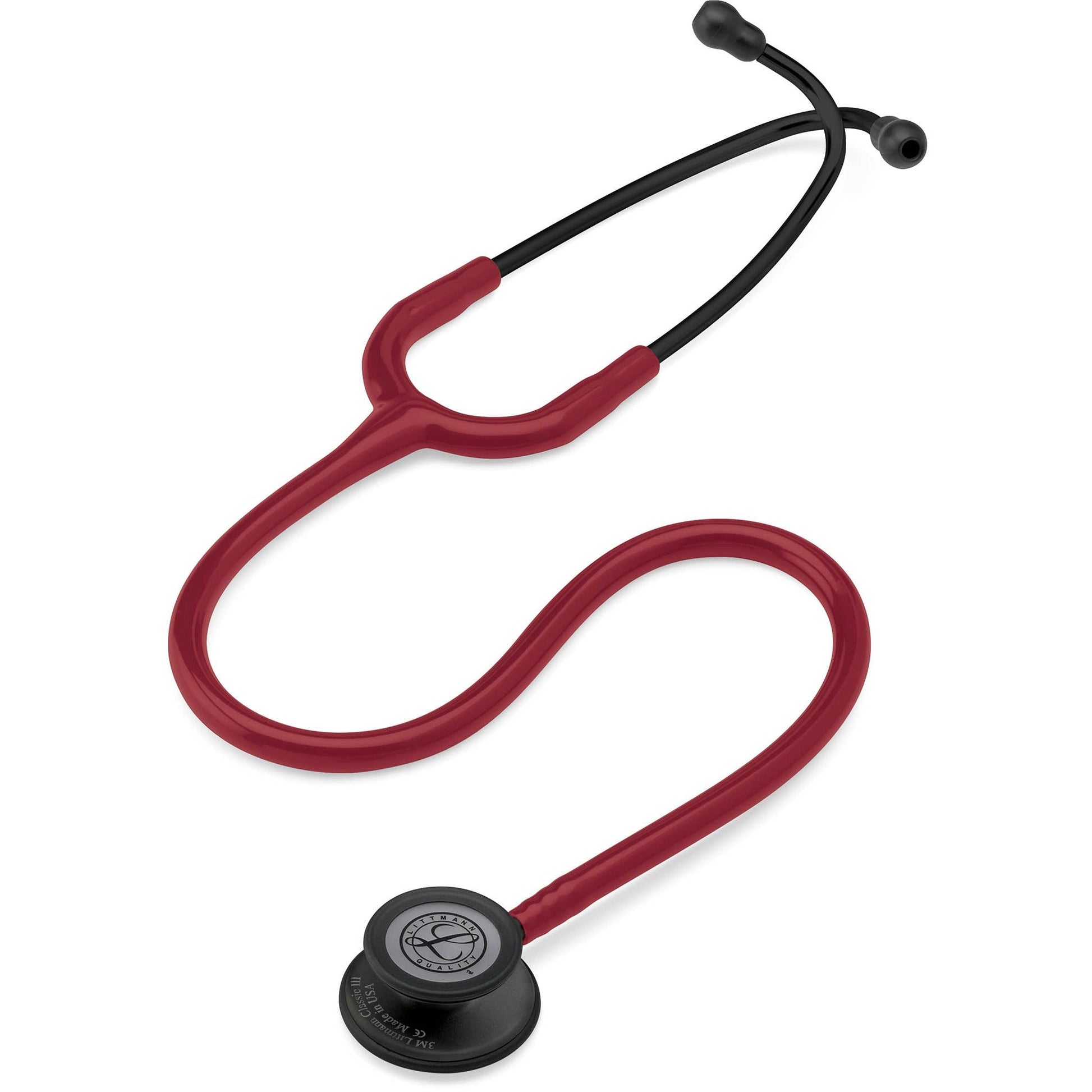 Littmann Classic III Monitoring Stethoscope: Burgundy - Black Finish 5868 - Over Engraved - Littmann Stethoscopes