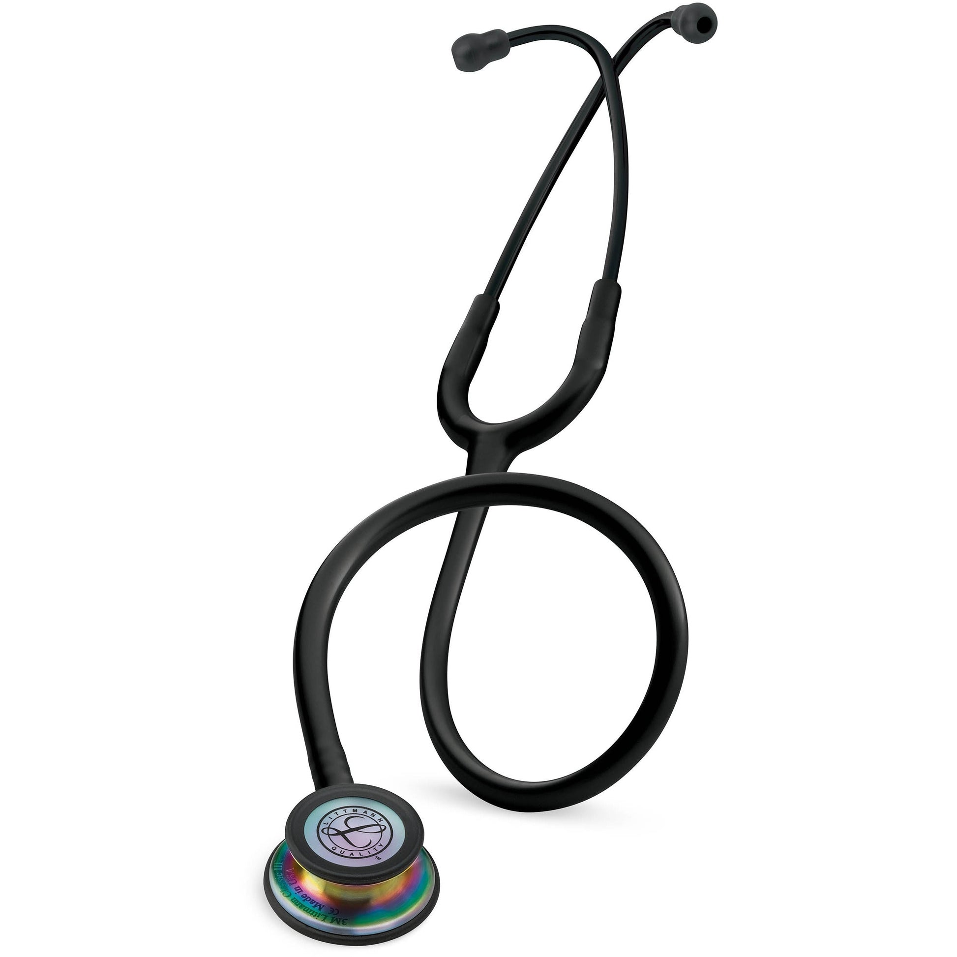 Littmann Classic III Monitoring Stethoscope: Black - Rainbow Finish 5870 - Over Engraved - Littmann Stethoscopes