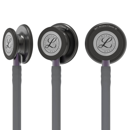 Littmann Classic III Monitoring Stethoscope: Smoke & Gray - Violet Stem 5873 - Freshers Voucher - Littmann Stethoscopes