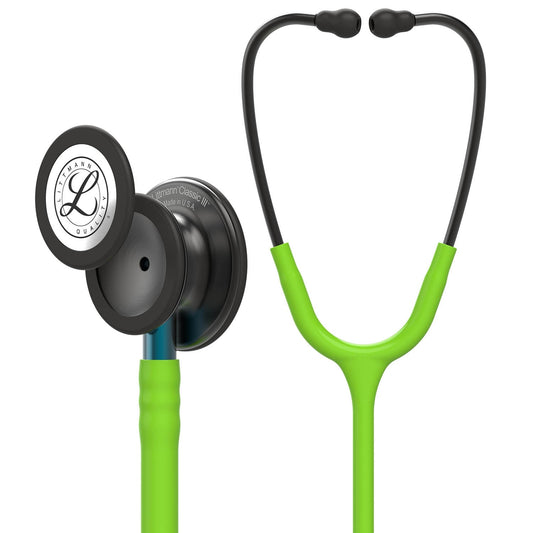 Littmann Classic III Monitoring Stethoscope: Smoke & Lime Green - Blue Stem 5875 - Freshers Voucher - Littmann Stethoscopes