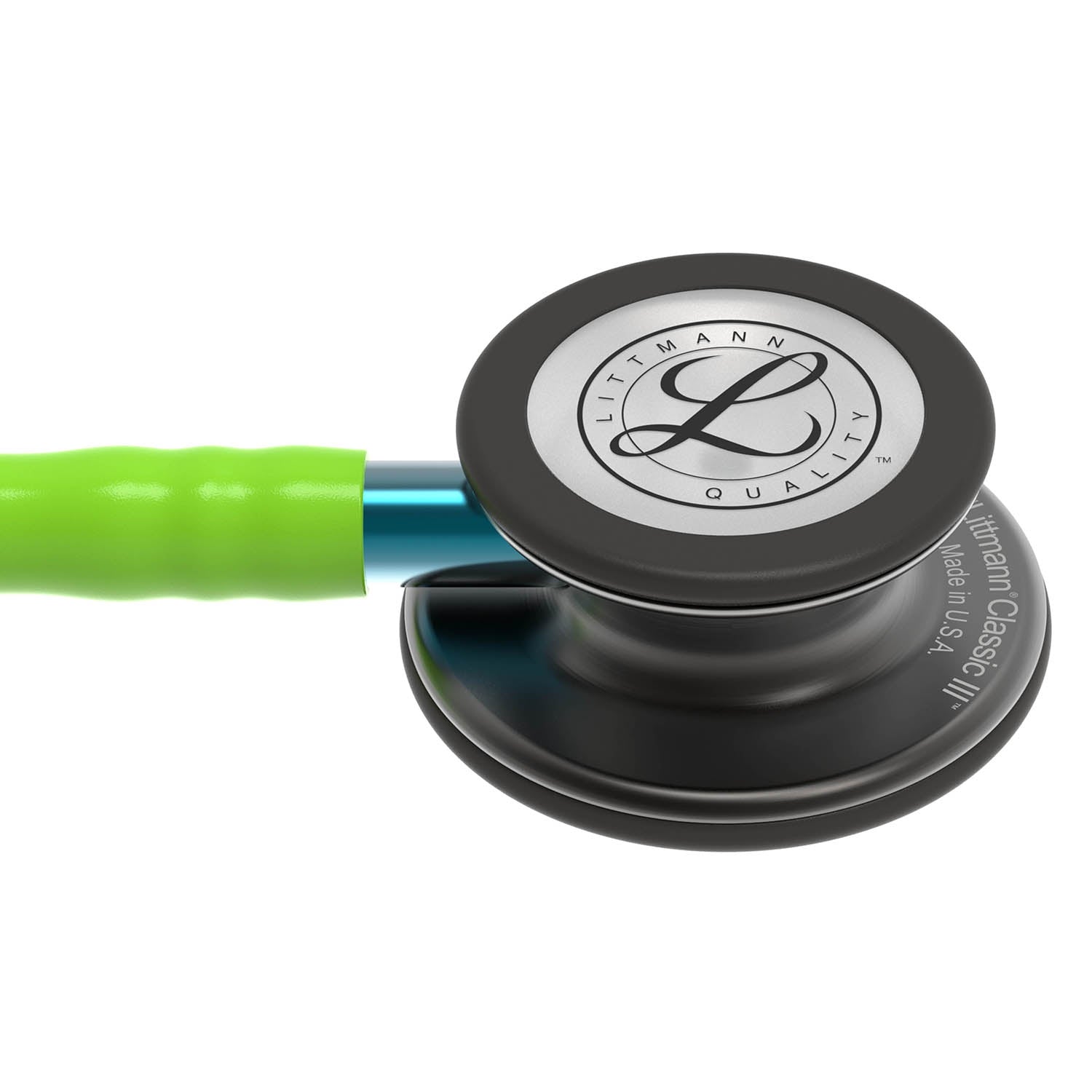 Littmann Classic III Monitoring Stethoscope: Smoke & Lime Green - Blue Stem 5875 - Freshers Voucher - Littmann Stethoscopes