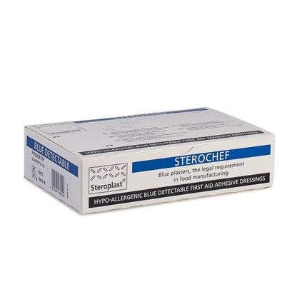 Sterochef Blue Metal Detectable Plaster Fingertip - 7.2cm x 4.2cm - Pack of 50