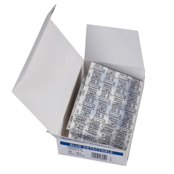 Sterochef Blue Metal Detectable Plaster Fingertip - 7.2cm x 4.2cm - Pack of 50