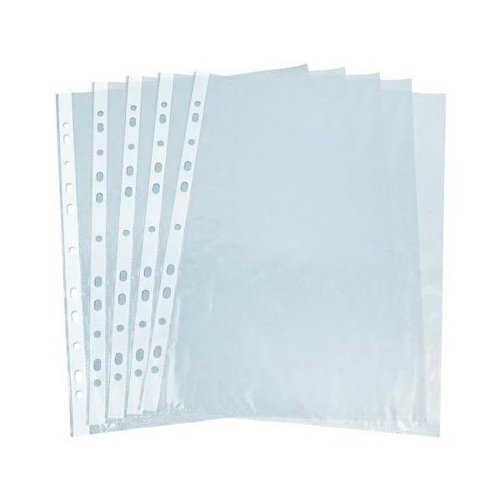 Q-Connect Punched Pockets Polypropylene 50 Micron A4 Clear - Pack of 100 - 