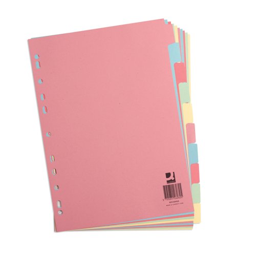 Q-Connect 10-Part Subject Divider Multi-Punched A4 - 