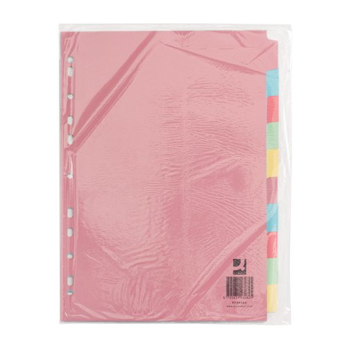 Q-Connect 10-Part Subject Divider Multi-Punched A4 - 