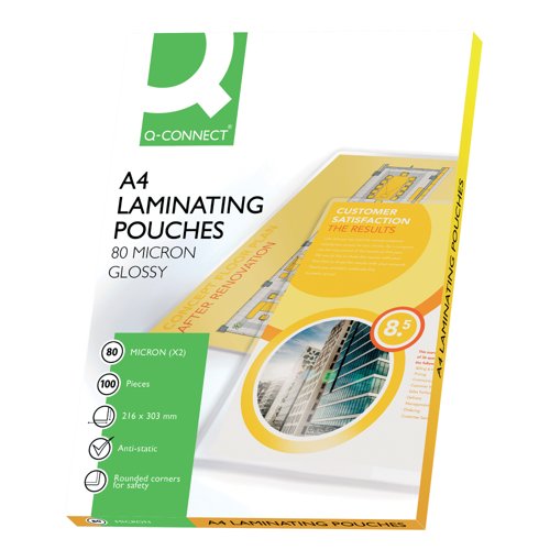 Q-Connect A4 Laminating Pouch 160 Micron - Pack of 100 - 