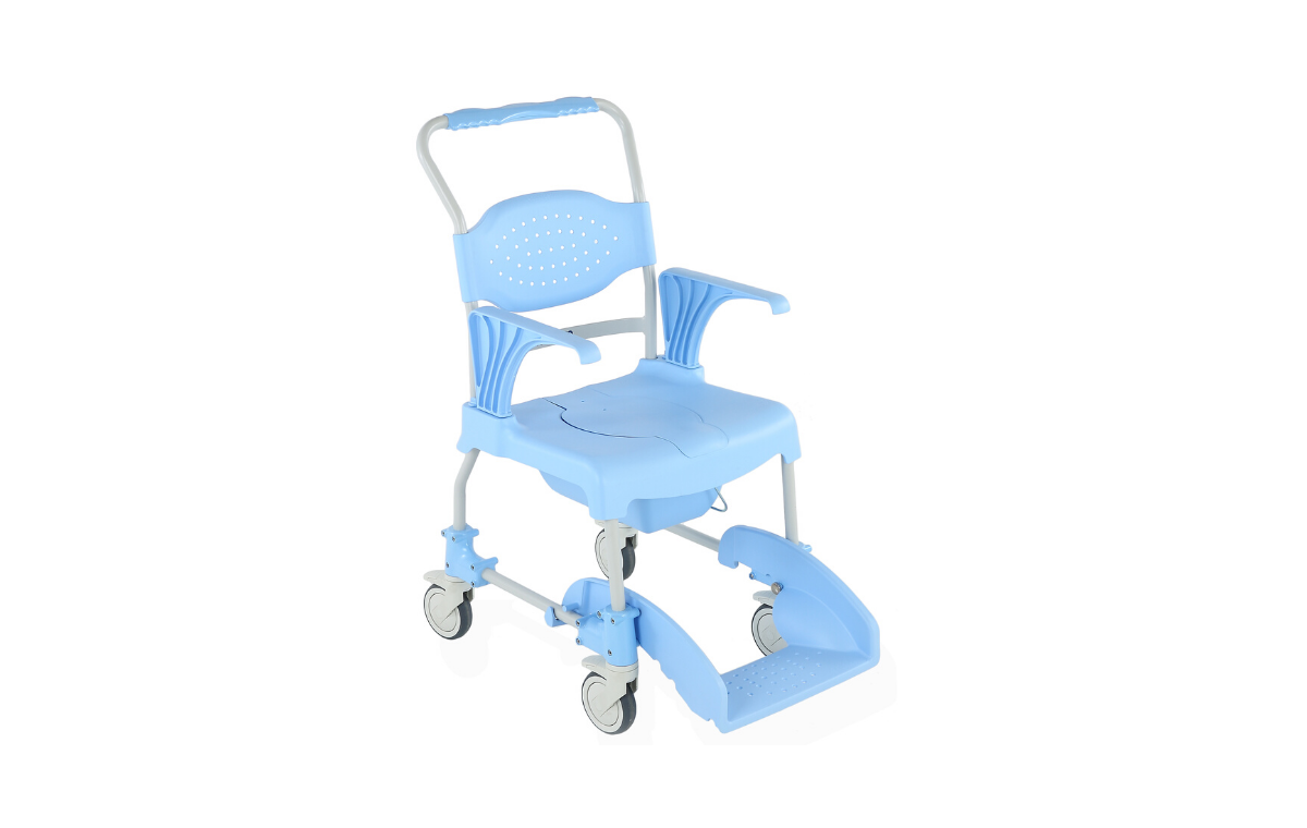 Alerta Aqua Shower Commode Chair, Self Propelled, 4 Braked Wheels - 