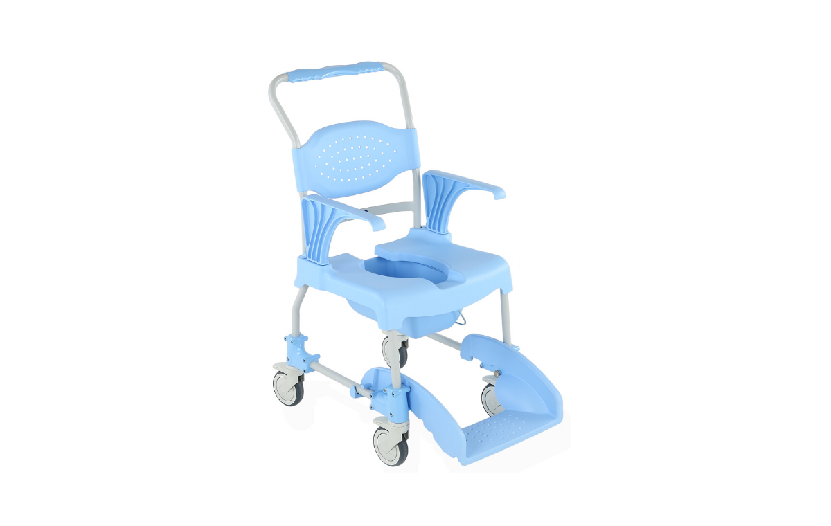Alerta Aqua Shower Commode Chair, Self Propelled, 4 Braked Wheels - 