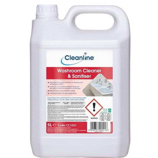 Cleanline Washroom Cleaner & Sanitiser 5 Litre - 