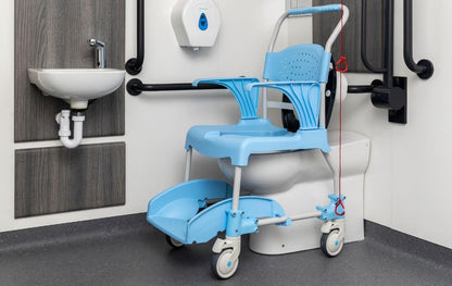 Alerta Aqua Shower Commode Chair, Self Propelled, 4 Braked Wheels - 