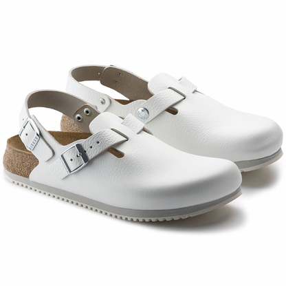 Birkenstock Tokio Super Grip Clog Narrow  - Natural White Leather - 