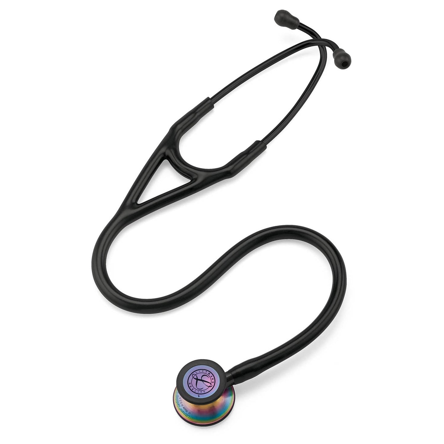 Littmann Cardiology IV Diagnostic Stethoscope: Black & Rainbow 6165 - Over Engraved - Littmann Stethoscopes