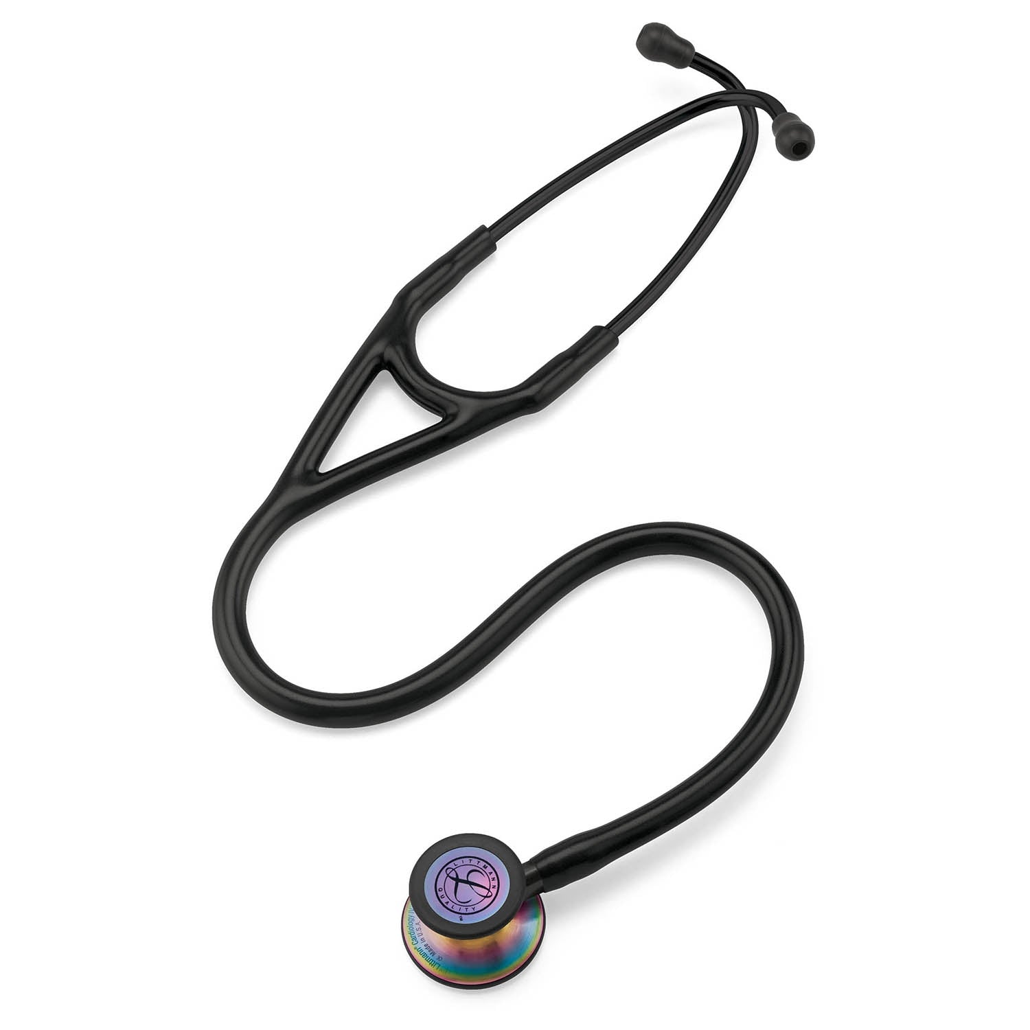 Littmann Cardiology IV Diagnostic Stethoscope: Black & Rainbow 6165 - Over Engraved - Littmann Stethoscopes