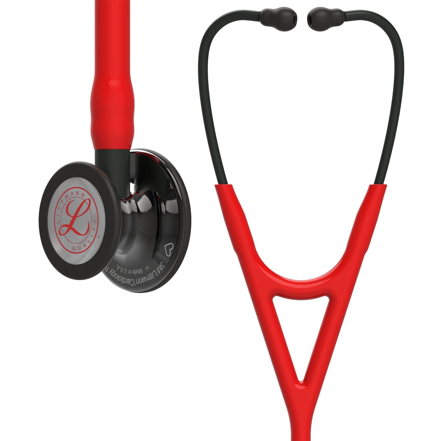 Littmann Cardiology IV Diagnostic Stethoscope: Red & Smoke - Limited Edition 6182 - Over Engraved - Littmann Stethoscopes