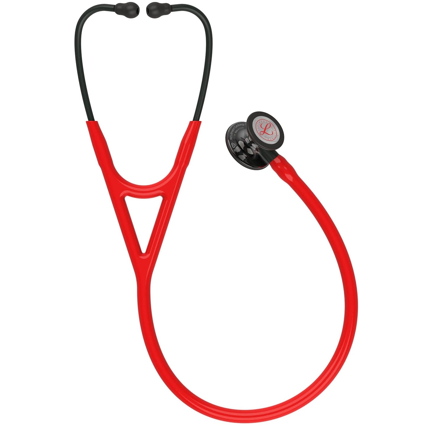 Littmann Cardiology IV Diagnostic Stethoscope: Red & Smoke - Limited Edition 6182 - Over Engraved - Littmann Stethoscopes