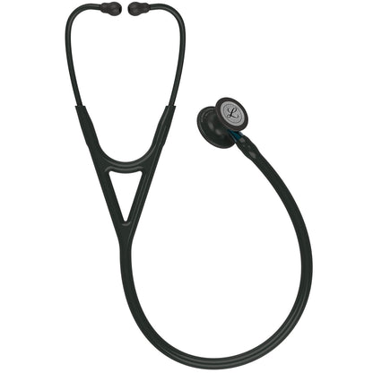 Littmann Cardiology IV Diagnostic Stethoscope: Black & Black - Blue Stem 6201 - Over Engraved - Littmann Stethoscopes