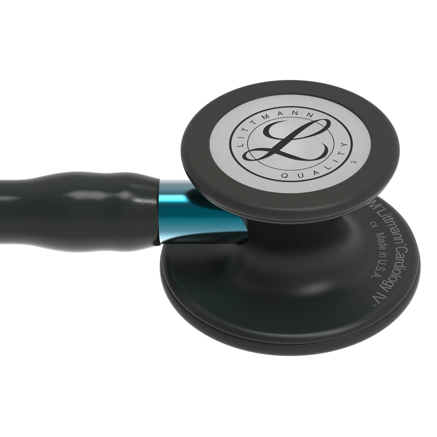 Littmann Cardiology IV Diagnostic Stethoscope: Black & Black - Blue Stem 6201 - Over Engraved - Littmann Stethoscopes