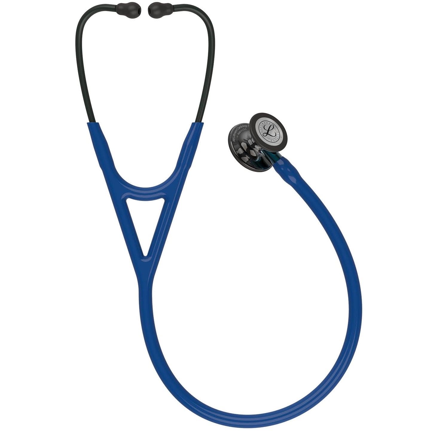 Littmann Cardiology IV Diagnostic Stethoscope: Polished Smoke & Navy - Blue Stem 6202 - Over Engraved - Littmann Stethoscopes