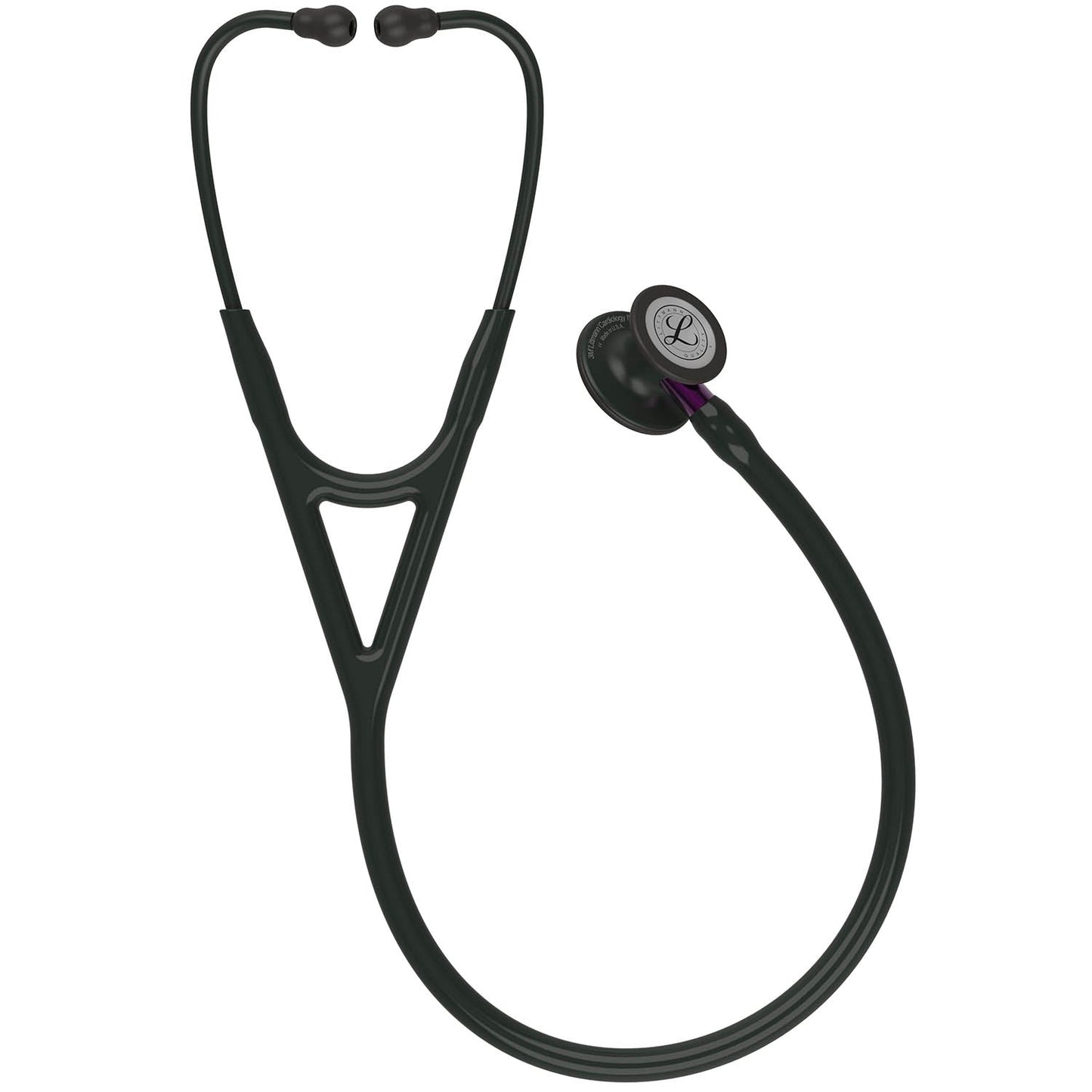 Littmann Cardiology IV Diagnostic Stethoscope: Black & Black - Violet Stem 6203 - Over Engraved - Littmann Stethoscopes