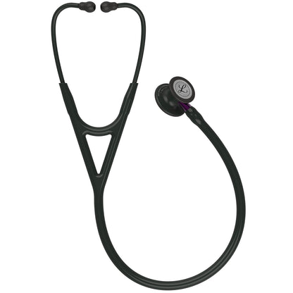 Littmann Cardiology IV Diagnostic Stethoscope: Black & Black - Violet Stem 6203 - Over Engraved - Littmann Stethoscopes