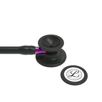 Littmann Cardiology IV Diagnostic Stethoscope: Black & Black - Violet Stem 6203 - Over Engraved - Littmann Stethoscopes