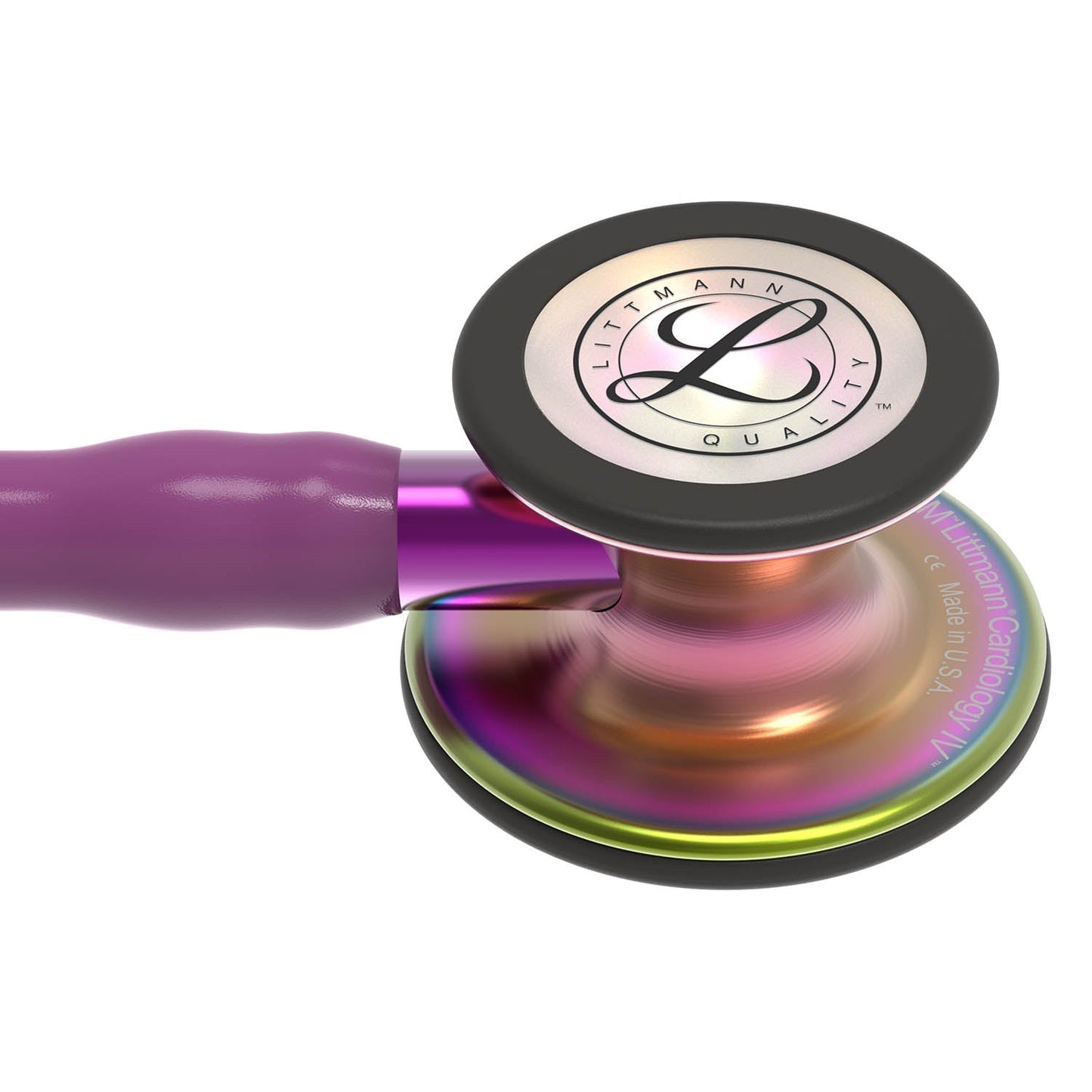Littmann Cardiology IV Diagnostic Stethoscope: Rainbow & Plum - Violet Stem 6205 - Over Engraved - Littmann Stethoscopes