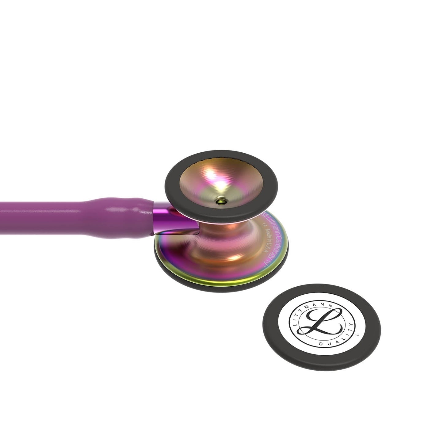 Littmann Cardiology IV Diagnostic Stethoscope: Rainbow & Plum - Violet Stem 6205 - Over Engraved - Littmann Stethoscopes